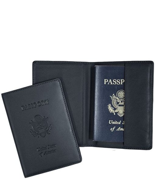 Leather Debossed RFID Blocking Passport Jacket - Image 3