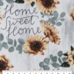 Home Sweet Home   Sunflowers Anti Pill Fleece Fabric