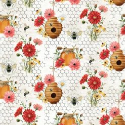 Springs Creative Honey And Hives Premium Print Cotton Fabric