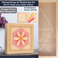Leisure Arts 11 Hexagon Flower Wood Stitching Kit With Shadow Box