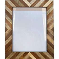 8 x 10 Chevron Wood Tabletop Picture Frame by Place   Time