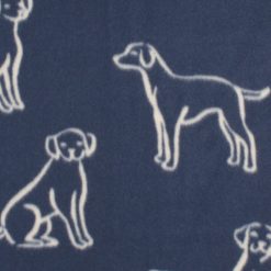 Navy Dog Blizzard Prints Fleece Fabric