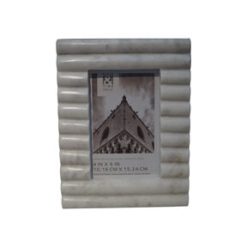 4 x 6 White Rippled Marble Tabletop Picture Frame by Place   Time