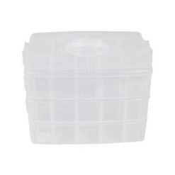 Everything Mary 10 White 30 Compartment Stackable Plastic Storage Box