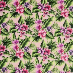Pink Exotic Botanicals Sew Lush Fleece Fabric