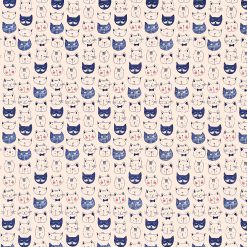 Super Snuggle Cat Face Doodles Flannel Fabric
