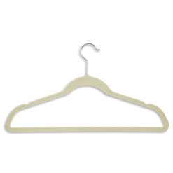 Honey Can Do 18 x 9.5 White Velvet Non Slip Suit Hangers 20pk