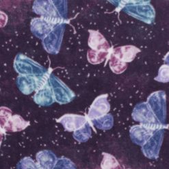Galaxy Butterflies on Purple Anti Pill Fleece Fabric