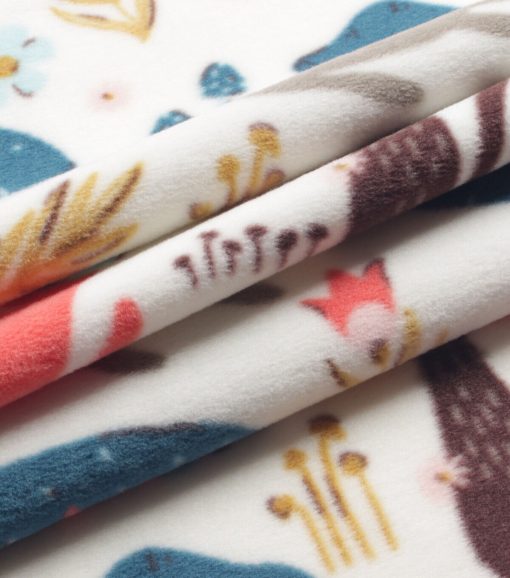 Mushroom Cats Anti Pill Fleece Fabric - Image 3