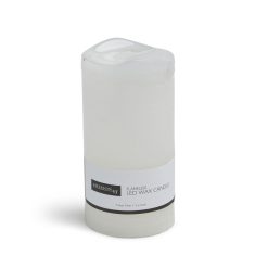 Flameless Vanilla Scented LED Rustic Pillar Candle 3 x6  White