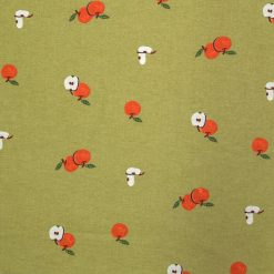 Super Snuggle Fall Apples On Green Flannel Fabric