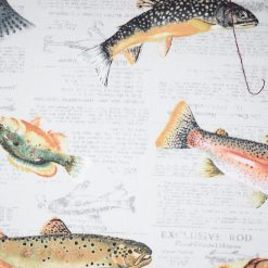 Novelty Cotton Fabric Fish on Newspaper