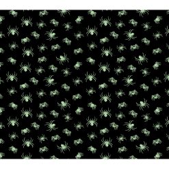 Glow in the Dark Spiders Flannel Fabric