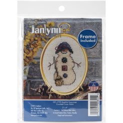 Janlynn 3 x 4 Bashful Snowman Counted Cross Stitch Kit