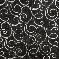 Swirls on Black Quilt Foil Cotton Fabric by Keepsake Calico