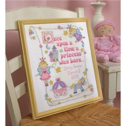 Bucilla 10 x 13 Princess Birth Record Counted Cross Stitch Kit