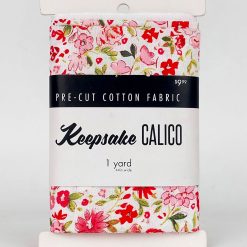 1yd Precut Red   Pink Floral Quilt Cotton Fabric by Keepsake Calico