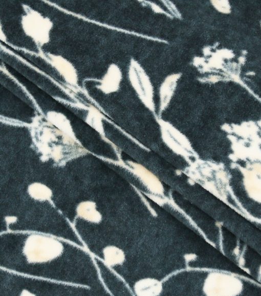 Black Floral Luxe Fleece Fabric - Image 2