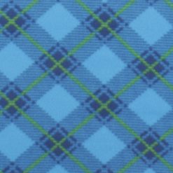 Blue Green Bias Check Blizzard Fleece Fabric