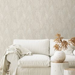 RoomMates 20..5 x 16.5 Beige Woven Reed Stitch Peel   Stick Wallpaper