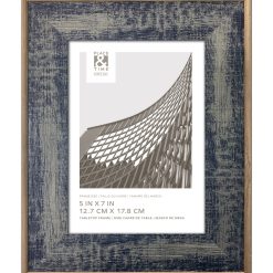 5 x 7 Distressed Navy Tabletop Picture Frame by Place   Time