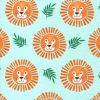 Super Snuggle Flannel Fabric Lion Faces