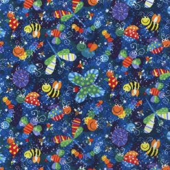 Hi Fashion Patterned Insects Novelty Cotton Fabric