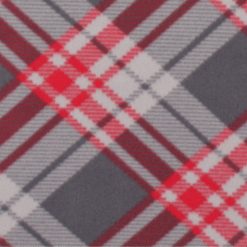 Red Gray Bias Plaid Blizzard Fleece Fabric