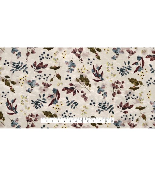 Leaves Beige Super Snuggle Flannel Fabric - Image 4
