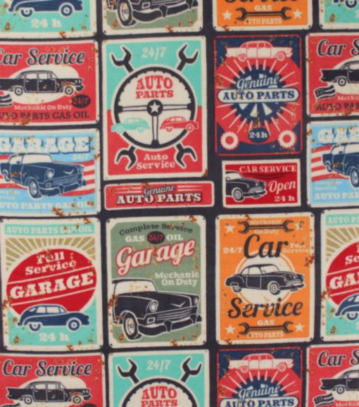 Garage Signs Anti Pill Fleece Fabric - Image 2