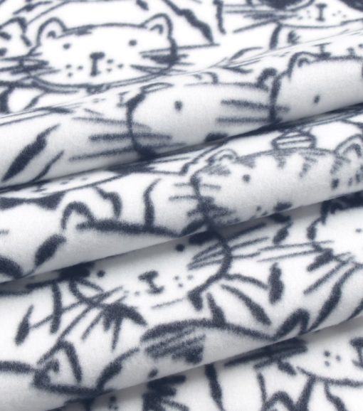 Sketched Cats Blizzard Prints Fleece Fabric - Image 3