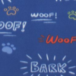 Bark Paw Prints on Blue Blizzard Fleece Fabric