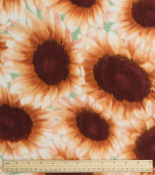Packed Sunflowers Anti Pill Fleece Fabric - Image 3