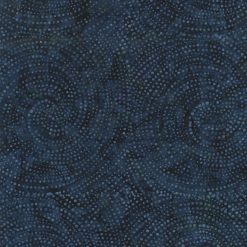 Hi Fashion Swirl Circle Dots Blue Batik Cotton Fabric