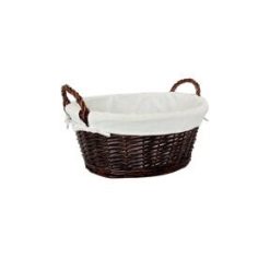 Organizing Essentials Oval Lined Willow Basket with Handles