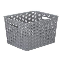 Simplify 14 x 12 Herringbone Plastic Storage Bin