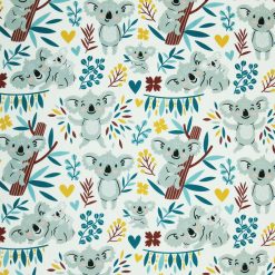 Cute Koalas on White Soft   Minky Fleece Fabric