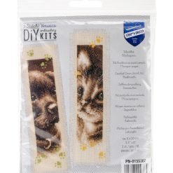 Vervaco 2 x 8 Cat   Dog Bookmark Counted Cross Stitch Kit 2ct