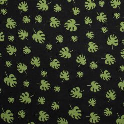 Palm Leaves on Black Super Snuggle Flannel Fabric
