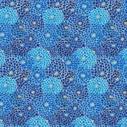 Fabric Traditions Blue Dahlias Cotton Fabric by Keepsake Calico