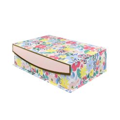 10 x 7 Multicolor Flower Garden Blush Flip Top Box by Place   Time