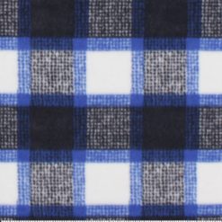 Blue   Black Textured Plaid Anti Pill Fleece Fabric