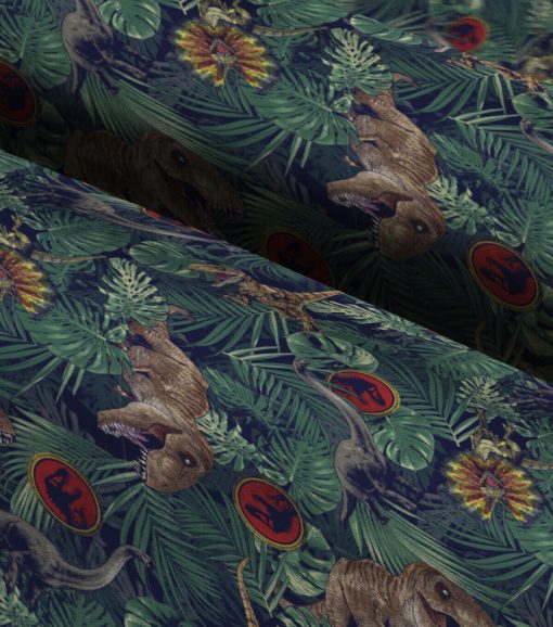 Jurassic Park Dinosaur Jungle Cotton Fabric - Image 3