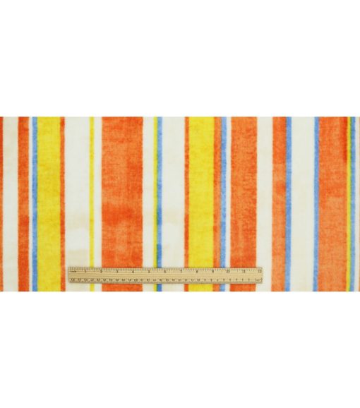 Orange Stripe Luxe Fleece Fabric - Image 4