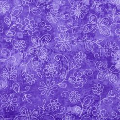 Fabric Traditions Butterflies on Purple Cotton Fabric by Keepsake Calico