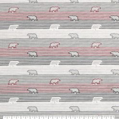 Bear Silhouttes On Stripes Super Snuggle Flannel Fabric