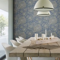 RoomMates 20.5 x 16.5  Blue Zen Dahlia Peel   Stick Wallpaper