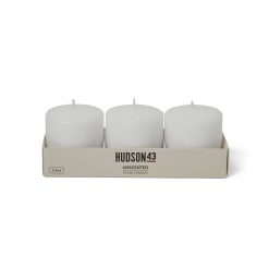 3 x 3 White Pillar Candles 3pk by Hudson 43