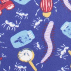 Multi Insect Toss Blizzard Fleece Fabric