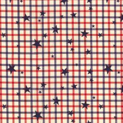 Fabric Traditions Patriotic Plaid Stars Patriotic Cotton Fabric